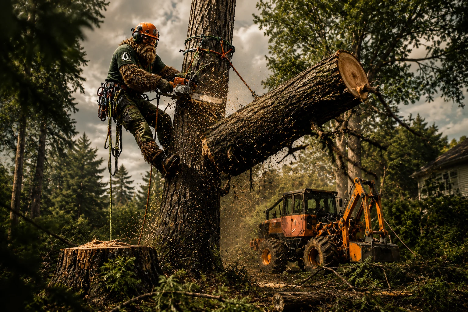 Tree removal work in Southern Indiana